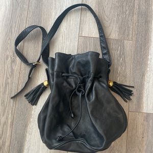 VINTAGE ROBINSON'S leather Bucket drawstring bag